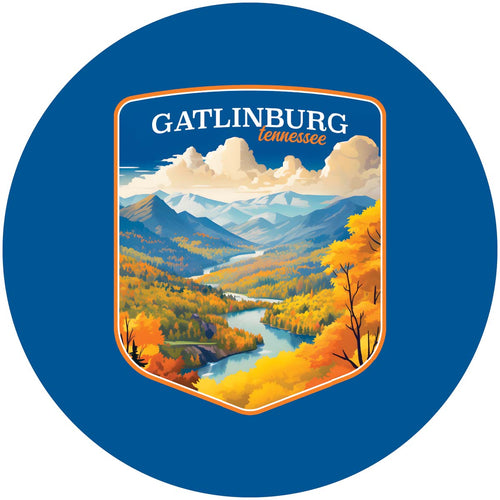 Gatlinburg Tennessee Design D Souvenir Round Vinyl Decal Sticker 6-Inch