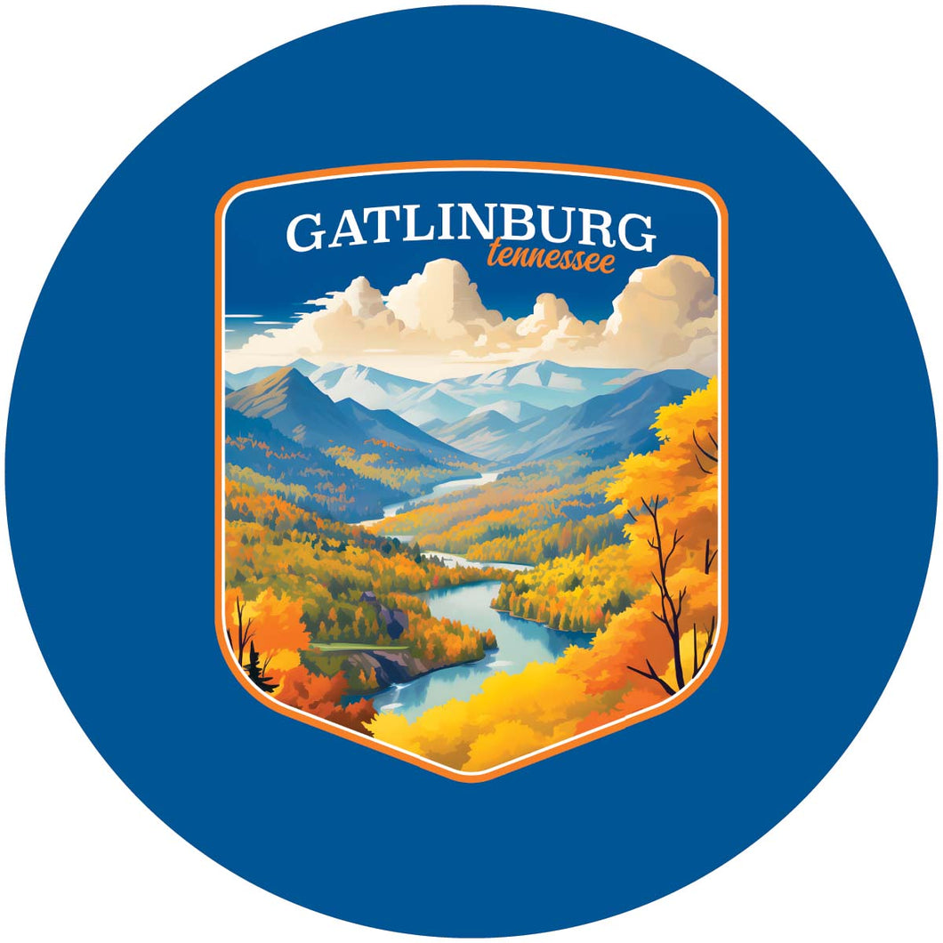 Gatlinburg Tennessee Design D Souvenir Round Vinyl Decal Sticker 6-Inch