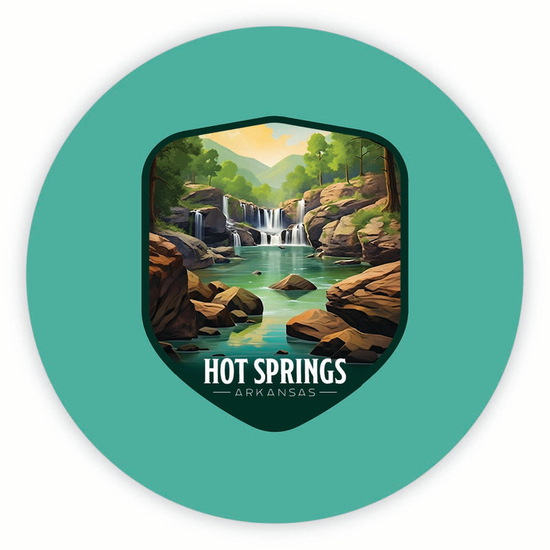 Hot Springs Arkansas Lake Springs Design Souvenir Round Vinyl Decal Sticker 6-Inch