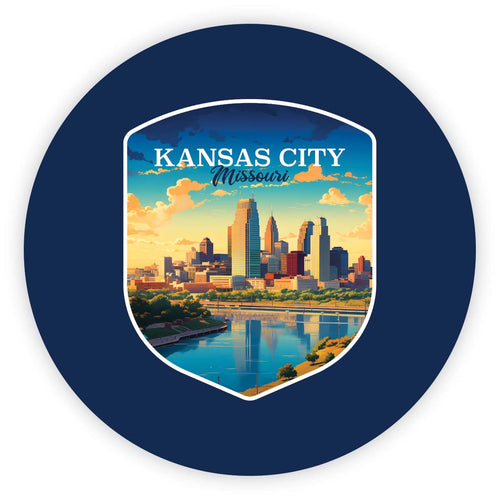 Kansas City Missouri Design A Souvenir Round Vinyl Decal Sticker 4-Inch