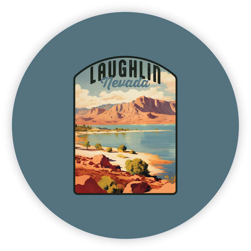 Laughlin Nevada Design B Souvenir Round Vinyl Decal Sticker 4-Inch