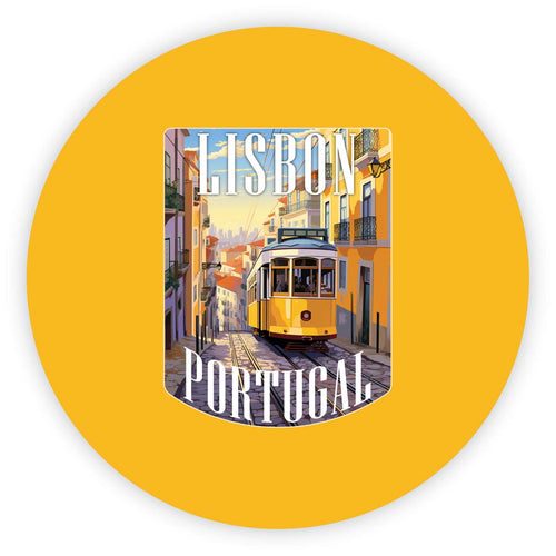 Lisbon Portugal Design A Souvenir Round Vinyl Decal Sticker 2-Inch
