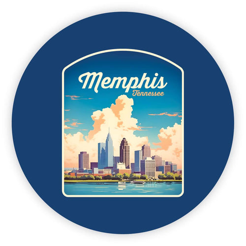 Memphis Tennessee Design A Souvenir Round Vinyl Decal Sticker 6-Inch