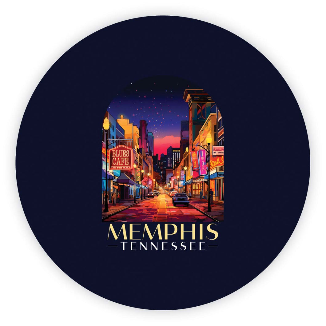 Memphis Tennessee Design C Souvenir Round Vinyl Decal Sticker 2-Inch