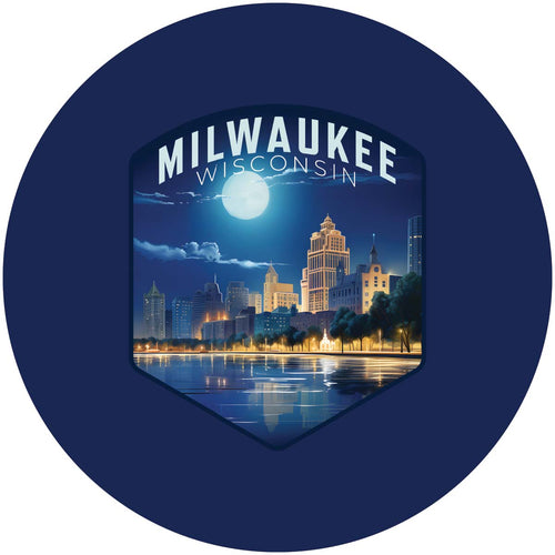Milwaukee Wisconsin Design B Souvenir Round Vinyl Decal Sticker 2-Inch
