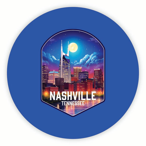 Nashville Tennessee Design D Souvenir Round Vinyl Decal Sticker 6-Inch