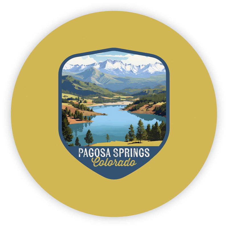 Pagosa Springs Colorado Design B Souvenir Round Vinyl Decal Sticker 2-Inch