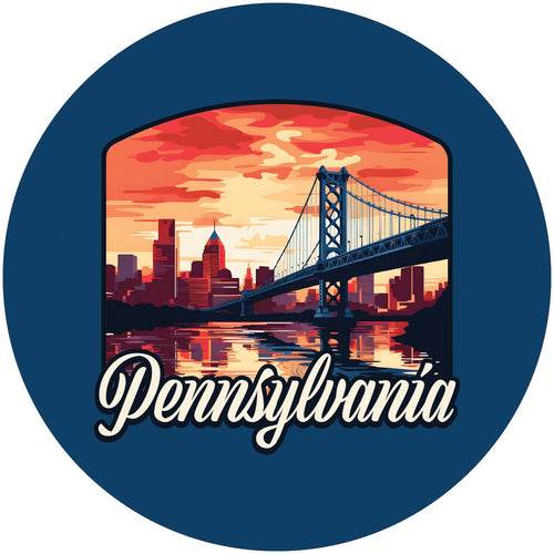 Pennsylvania Design A Souvenir Round Vinyl Decal Sticker 6-Inch