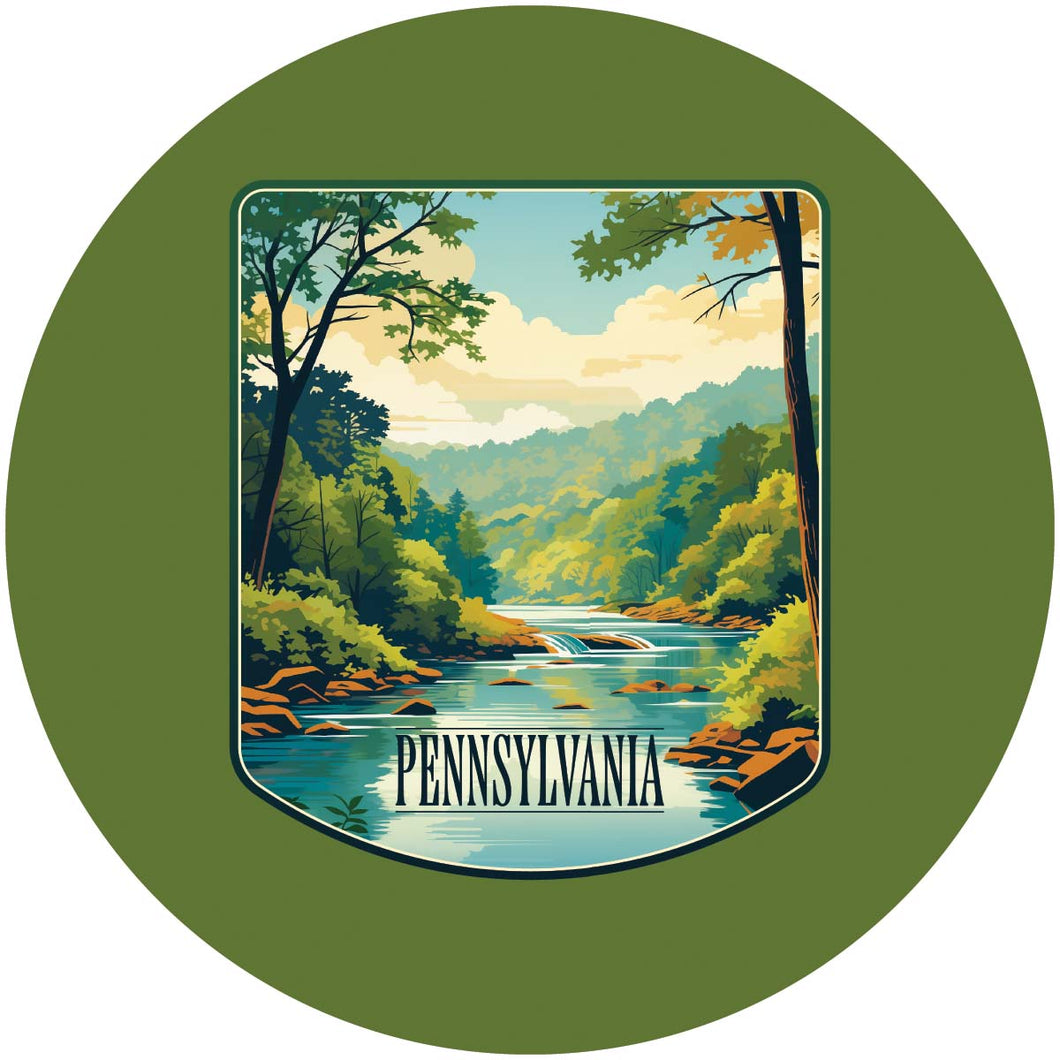 Pennsylvania Design B Souvenir Round Vinyl Decal Sticker 6-Inch