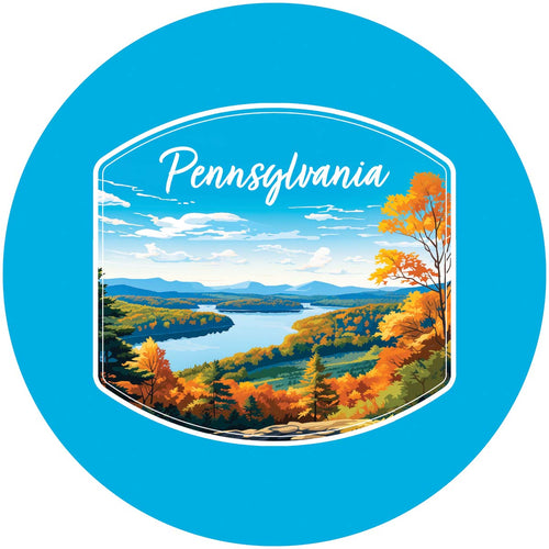Pennsylvania Design C Souvenir Round Vinyl Decal Sticker 2-Inch