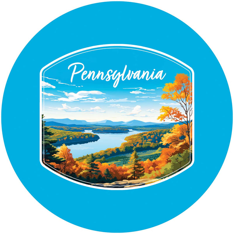 Pennsylvania Design C Souvenir Round Vinyl Decal Sticker 2-Inch