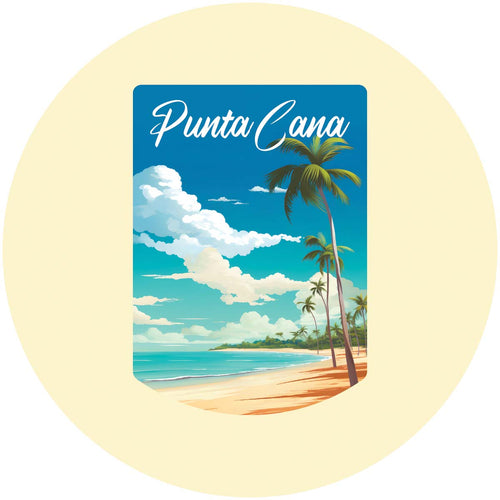 Punta Cana Dominican Republic Design D Souvenir Round Vinyl Decal Sticker 6-Inch