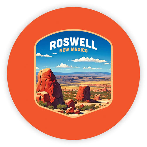 Rowell New Mexico Design B Souvenir Round Vinyl Decal Sticker 2-Inch