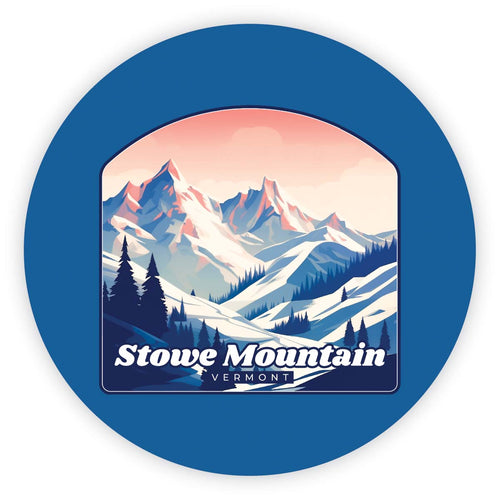 Stowe Mountain Vermont Design A Souvenir Round Vinyl Decal Sticker 4-Inch