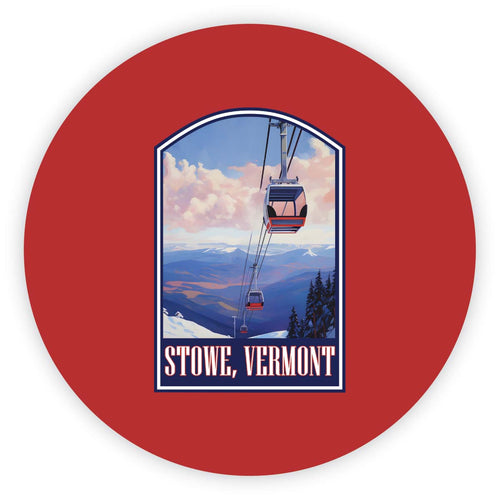 Stowe Mountain Vermont Design B Souvenir Round Vinyl Decal Sticker 4-Inch