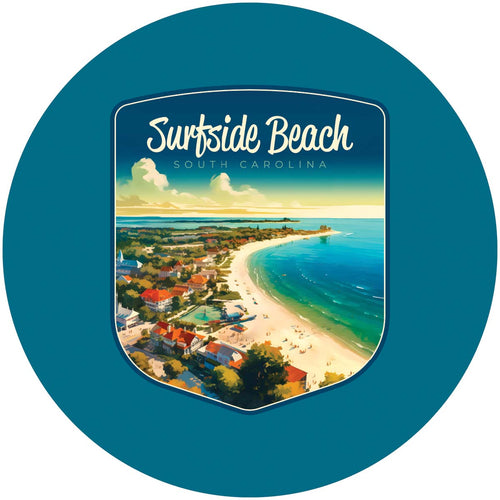 Surfside Beach South Carolina Design A Souvenir Round Vinyl Decal Sticker 6-Inch
