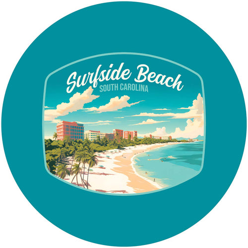 Surfside Beach South Carolina Design B Souvenir Round Vinyl Decal Sticker 6-Inch