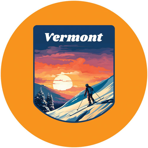 Vermont Design B Souvenir Round Vinyl Decal Sticker 2-Inch