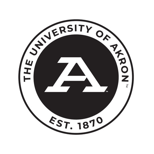 Akron Zips Officially Licensed Black Vinyl Decal Sticker White Backing