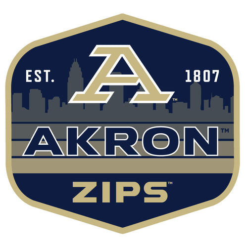 Akron Zips Scenic Background Vinyl Sticker/Magnet - Officially Licensed 