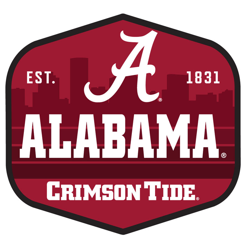 Alabama Crimson Tide Scenic Background Vinyl Sticker/Magnet - Officially Licensed 