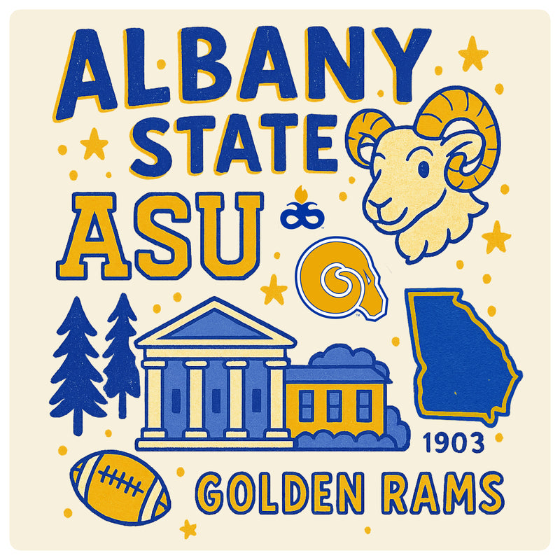 Albany State University Medley Design Decorative Magnet or Sticker – Officially Licensed 3-Inch