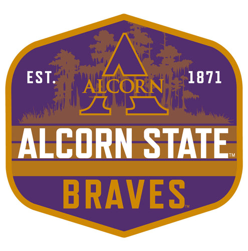 Alcorn State Braves Scenic Background Vinyl Sticker/Magnet - Officially Licensed 
