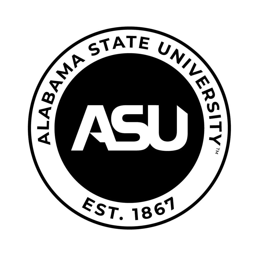 Alabama State University Officially Licensed Black Vinyl Decal Sticker Holographic Backing