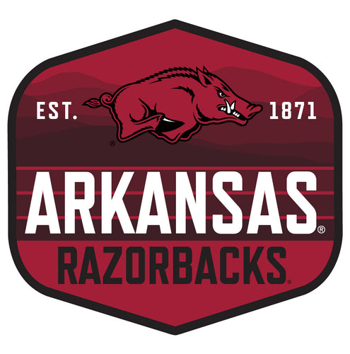 Arkansas Razorbacks Scenic Background Vinyl Sticker/Magnet - Officially Licensed 