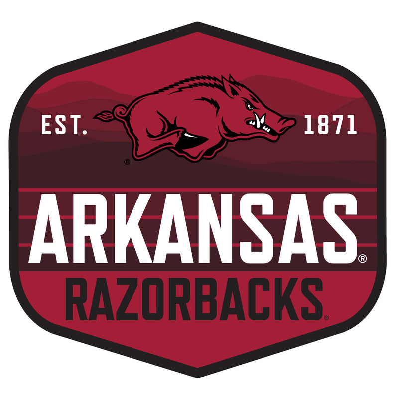 Arkansas Razorbacks Scenic Background Vinyl Sticker/Magnet - Officially Licensed 