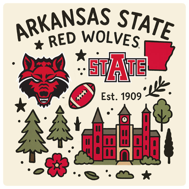Arkansas State Medley Design Decorative Magnet or Sticker – Officially Licensed 3-Inch