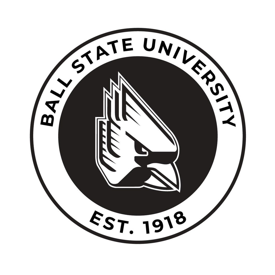 Ball State University Officially Licensed Black Vinyl Decal Sticker Clear Backing
