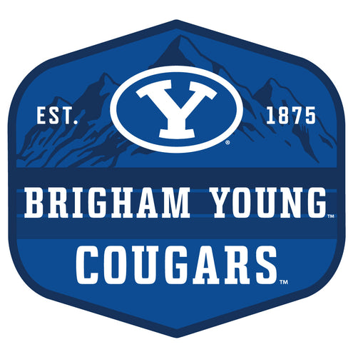 Brigham Young Cougars Scenic Background Vinyl Sticker/Magnet - Officially Licensed 