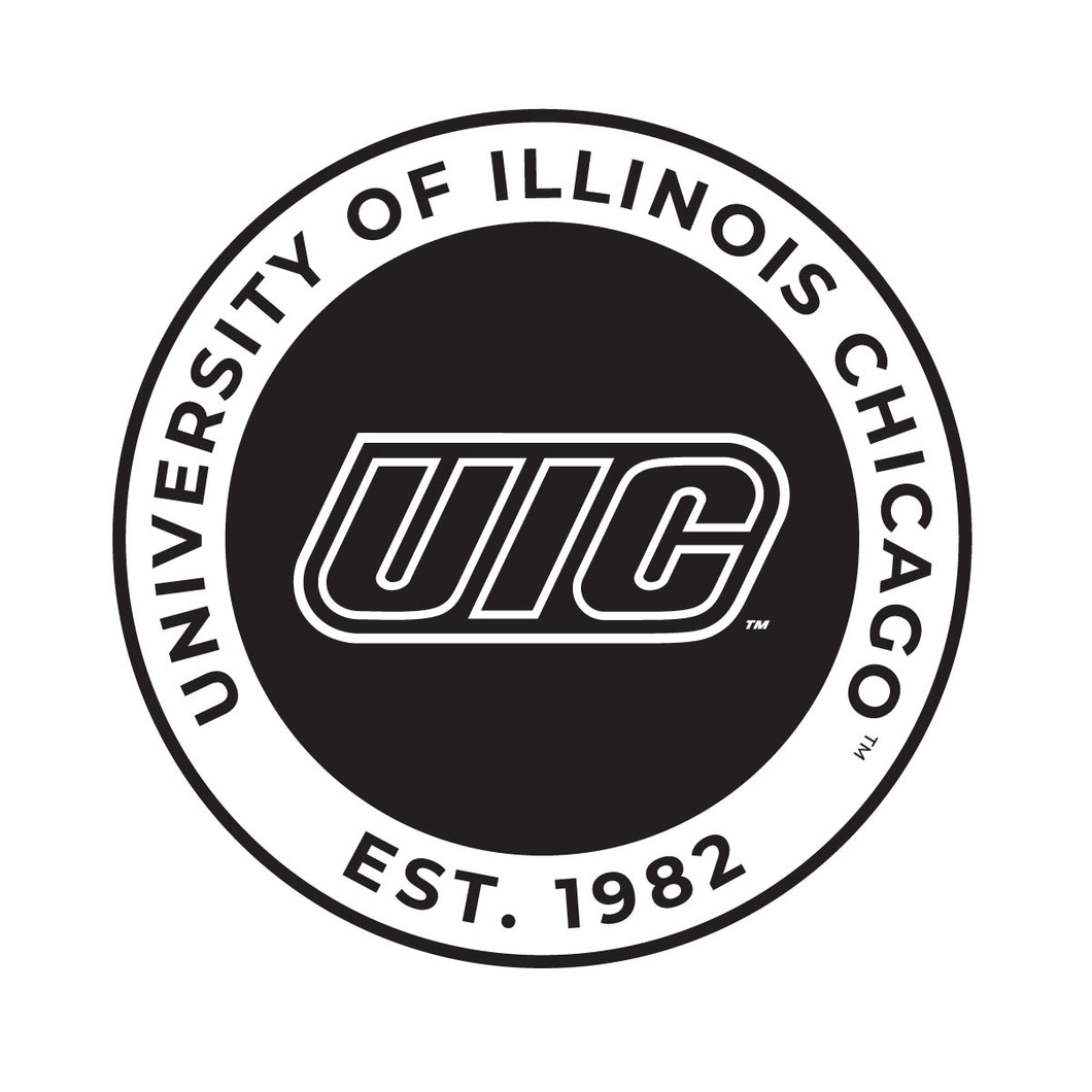 University of Illinois at Chicago Officially Licensed Black Vinyl Decal Sticker Clear Backing