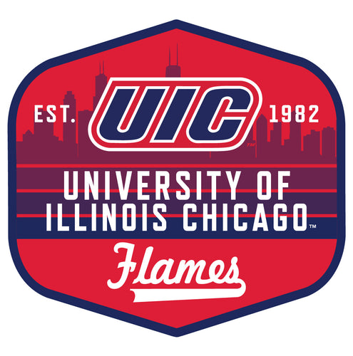 University of Illinois at Chicago Scenic Background Vinyl Sticker/Magnet - Officially Licensed 
