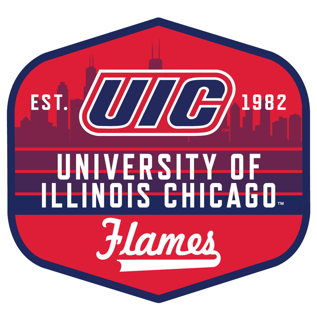 University of Illinois at Chicago Scenic Background Vinyl Sticker/Magnet - Officially Licensed 