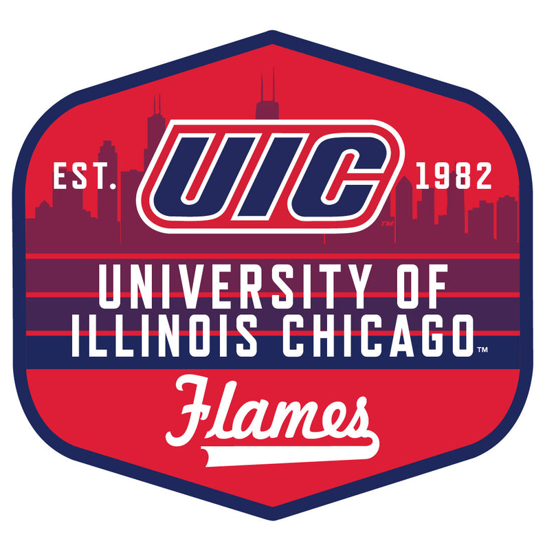 University of Illinois at Chicago Scenic Background Vinyl Sticker/Magnet - Officially Licensed 