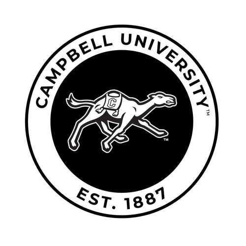 Campbell University Fighting Camels Officially Licensed Black Vinyl Decal Sticker White Backing