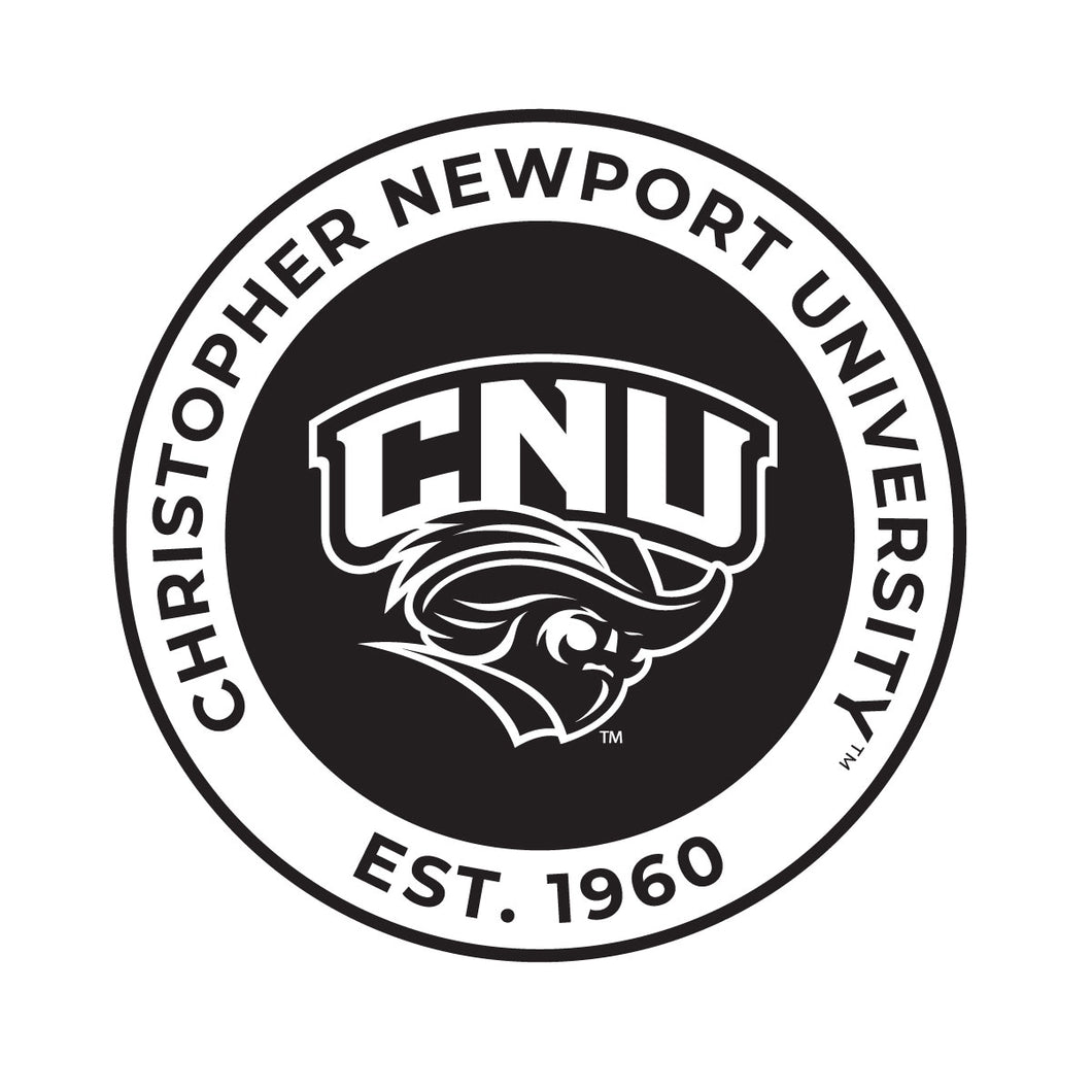 Christopher Newport Captains Officially Licensed Black Vinyl Decal Sticker White Backing