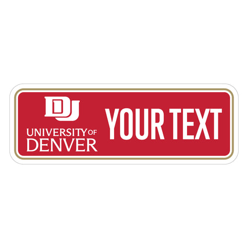 University of Denver Pioneers Customizable Vinyl Sticker/Magnet Officially Licensed Collegiate Product 3-Inches Wide