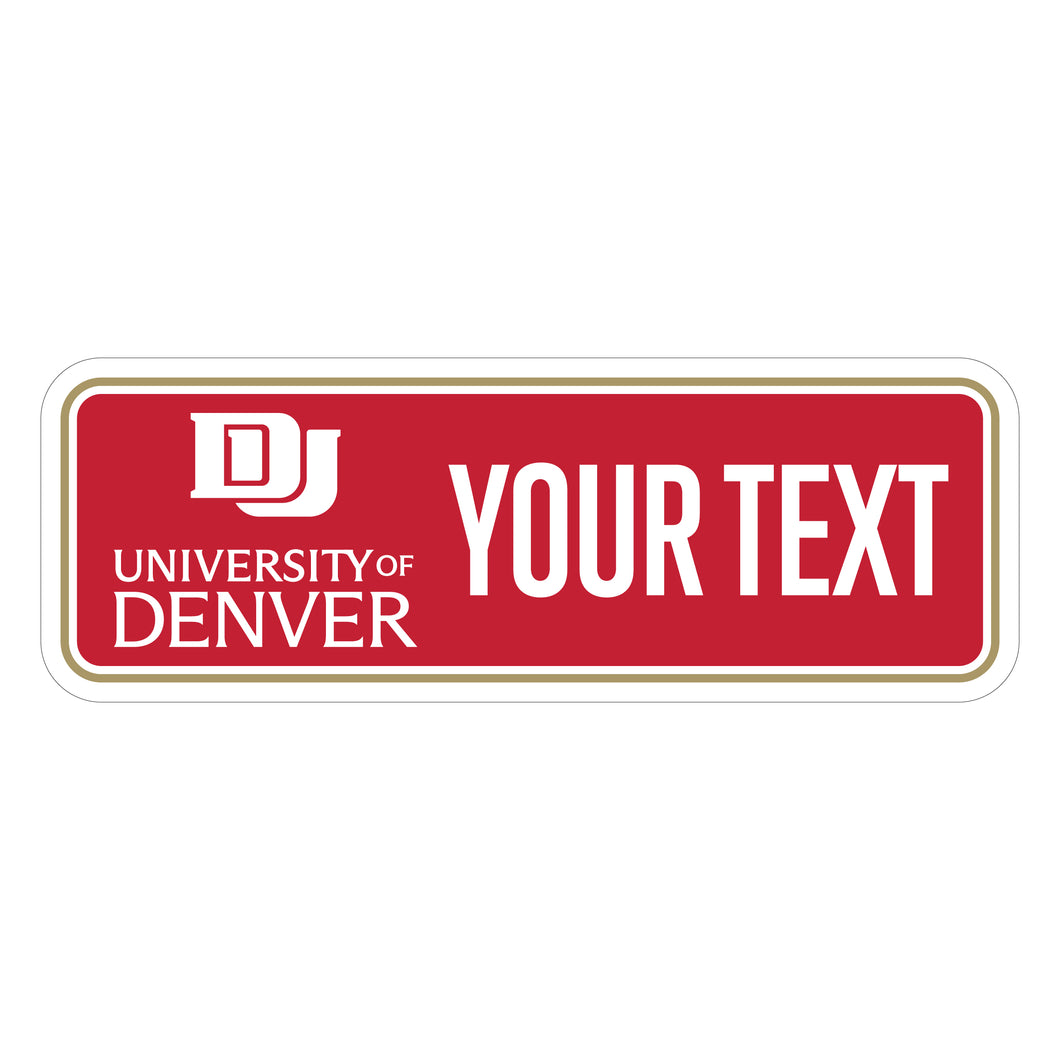 University of Denver Pioneers Customizable Vinyl Sticker/Magnet Officially Licensed Collegiate Product 3-Inches Wide