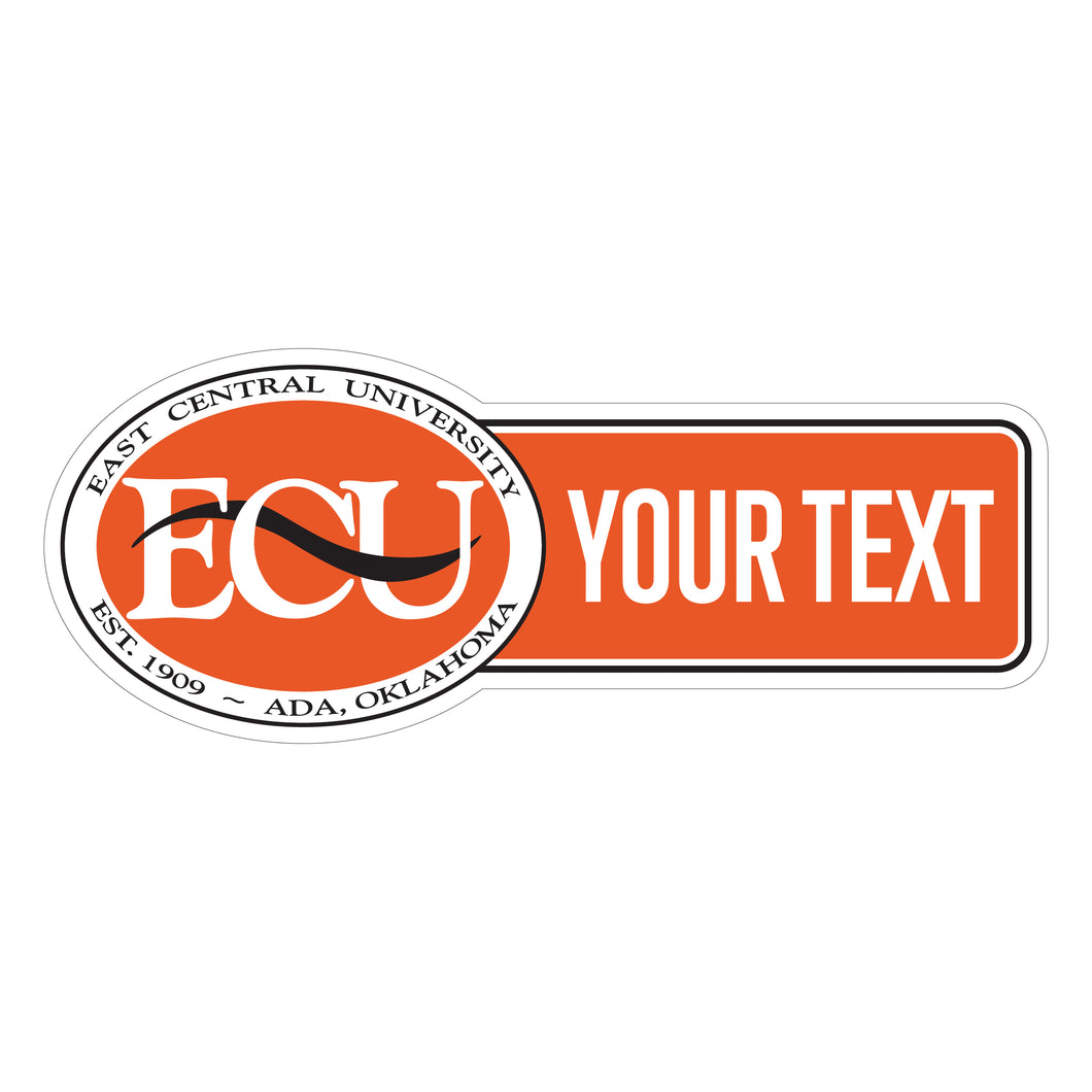 East Central University Tigers Customizable Vinyl Sticker/Magnet Officially Licensed Collegiate Product 3-Inches Wide