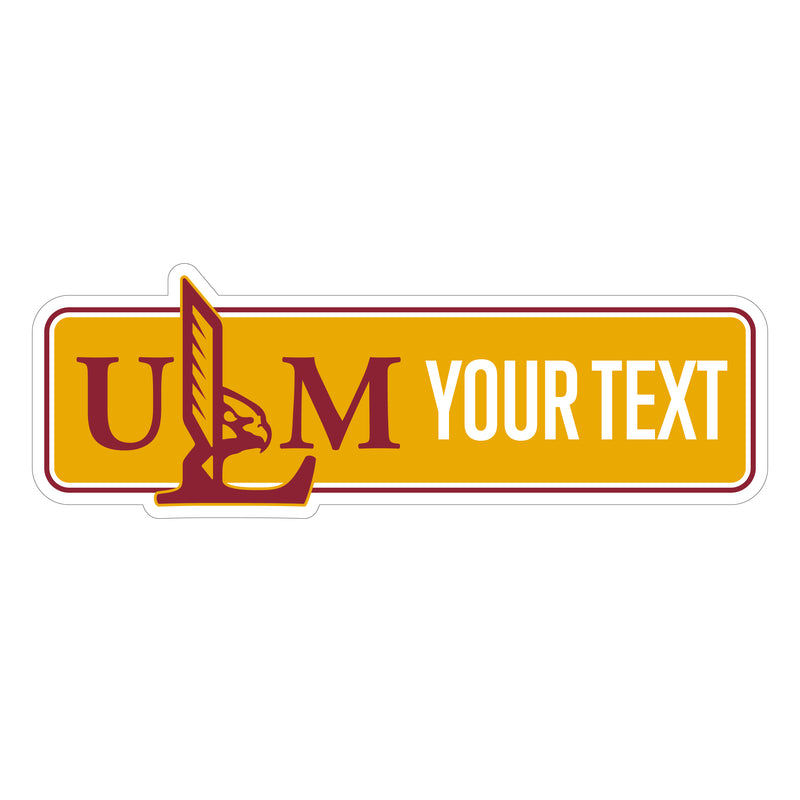 University of Louisiana Monroe Customizable Vinyl Sticker/Magnet Officially Licensed Collegiate Product 12-Inches Wide
