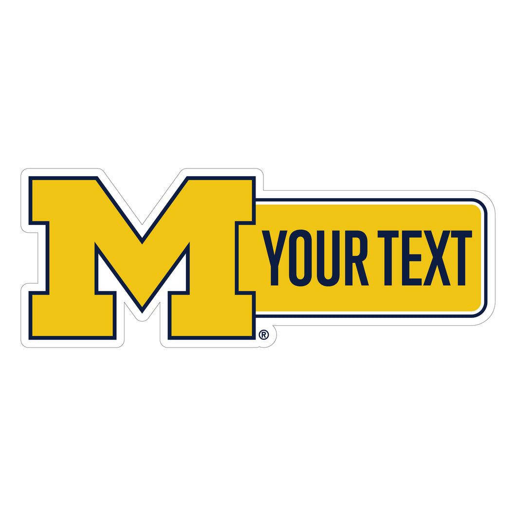Michigan Wolverines Customizable Vinyl Sticker/Magnet Officially Licensed Collegiate Product 6-Inches Wide