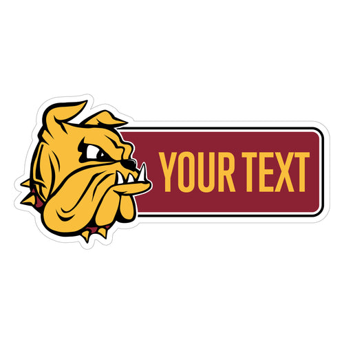 Minnesota Duluth Bulldogs Customizable Vinyl Sticker/Magnet Officially Licensed Collegiate Product 6-Inches Wide