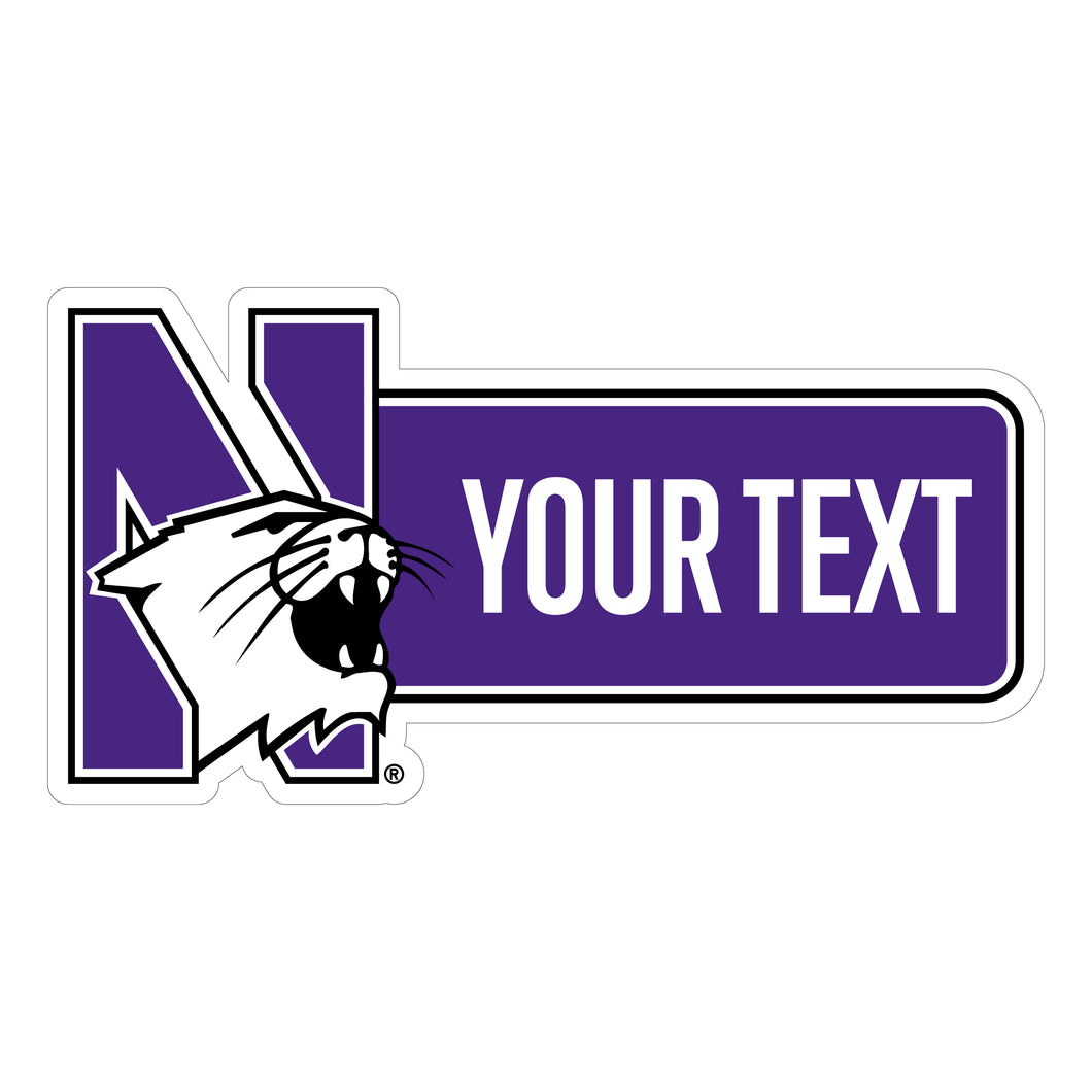 Northwestern University Wildcats Customizable Vinyl Sticker/Magnet Officially Licensed Collegiate Product 8-Inches Wide