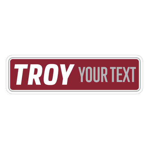 Troy University Customizable Vinyl Sticker/Magnet Officially Licensed Collegiate Product 4-Inches Wide
