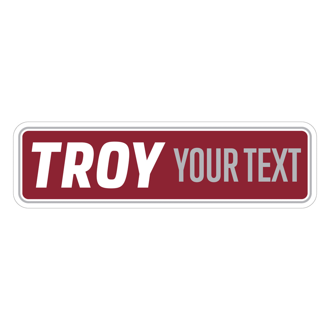 Troy University Customizable Vinyl Sticker/Magnet Officially Licensed Collegiate Product 4-Inches Wide