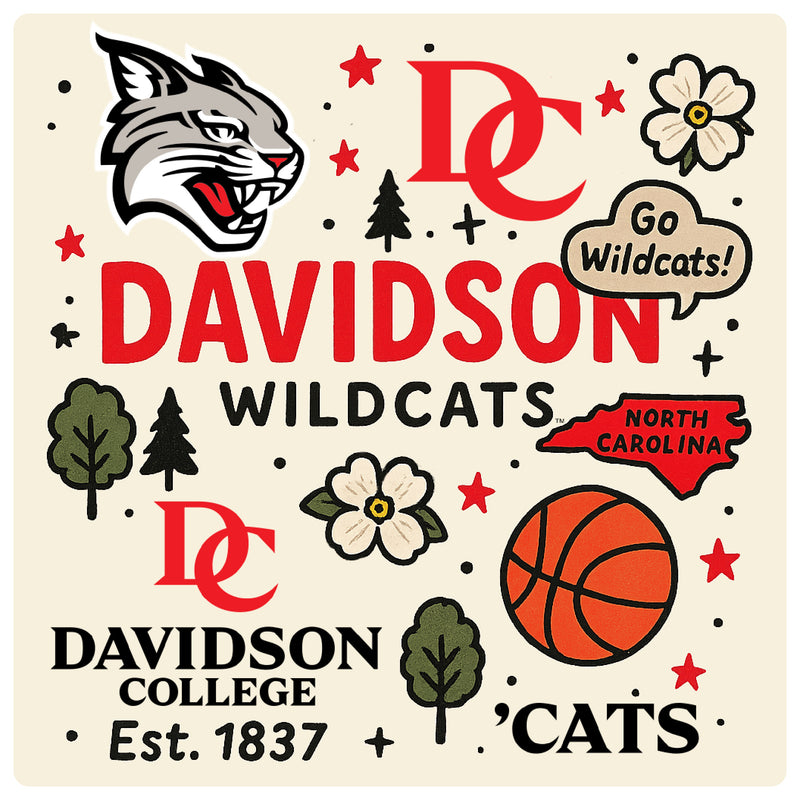 Davidson College Medley Design Decorative Magnet or Sticker – Officially Licensed 3-Inch