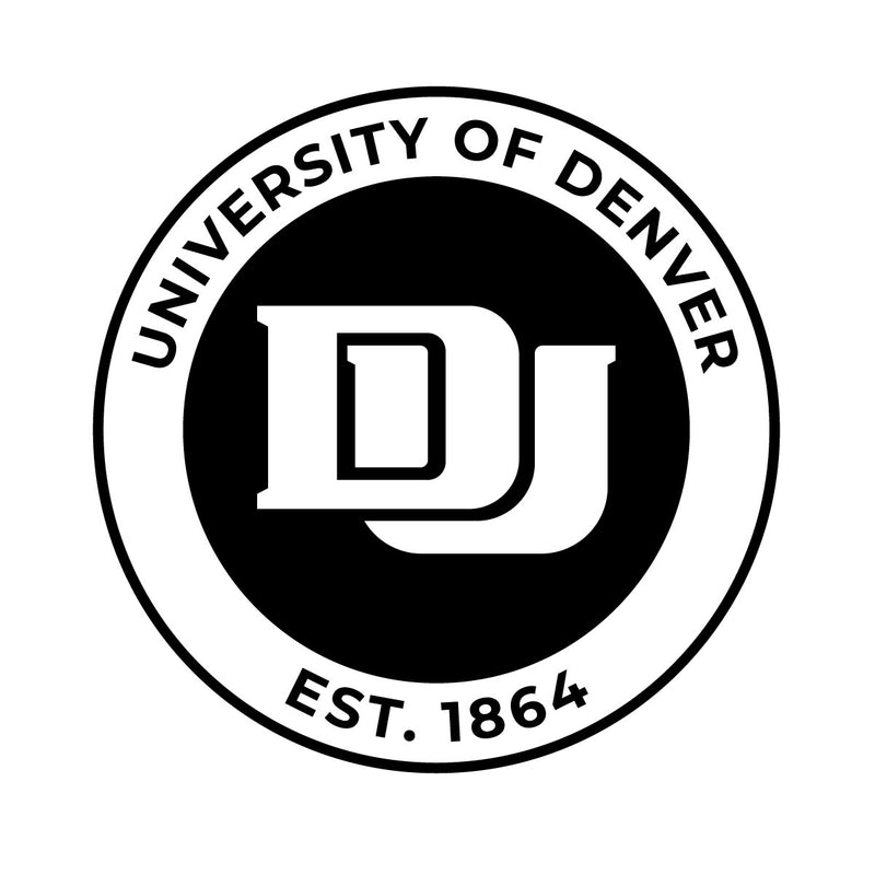 University of Denver Pioneers Officially Licensed Black Vinyl Decal Sticker White Backing